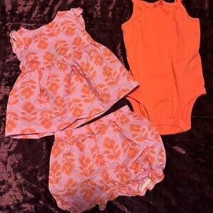 Child of Mine Orange and Pink 3 piece set